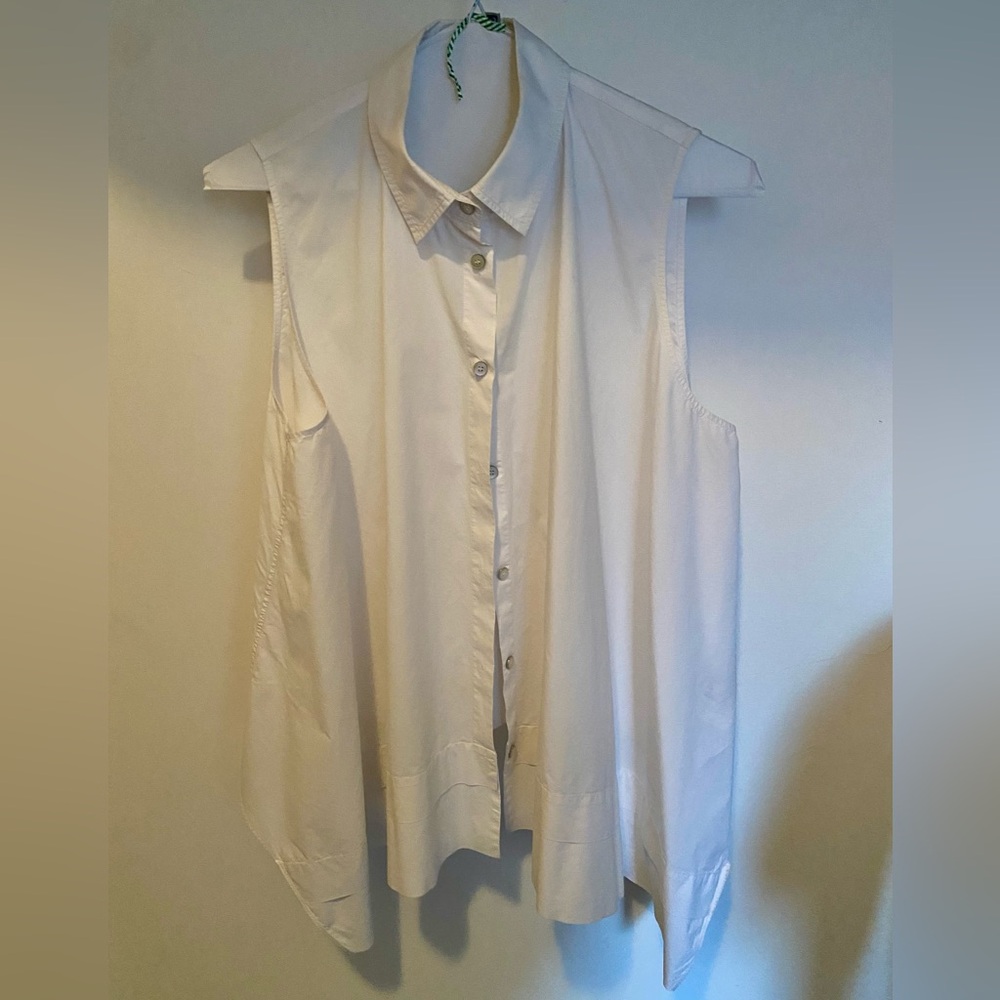 Acne Oversized Sleeveless Button-Down Shirt in White